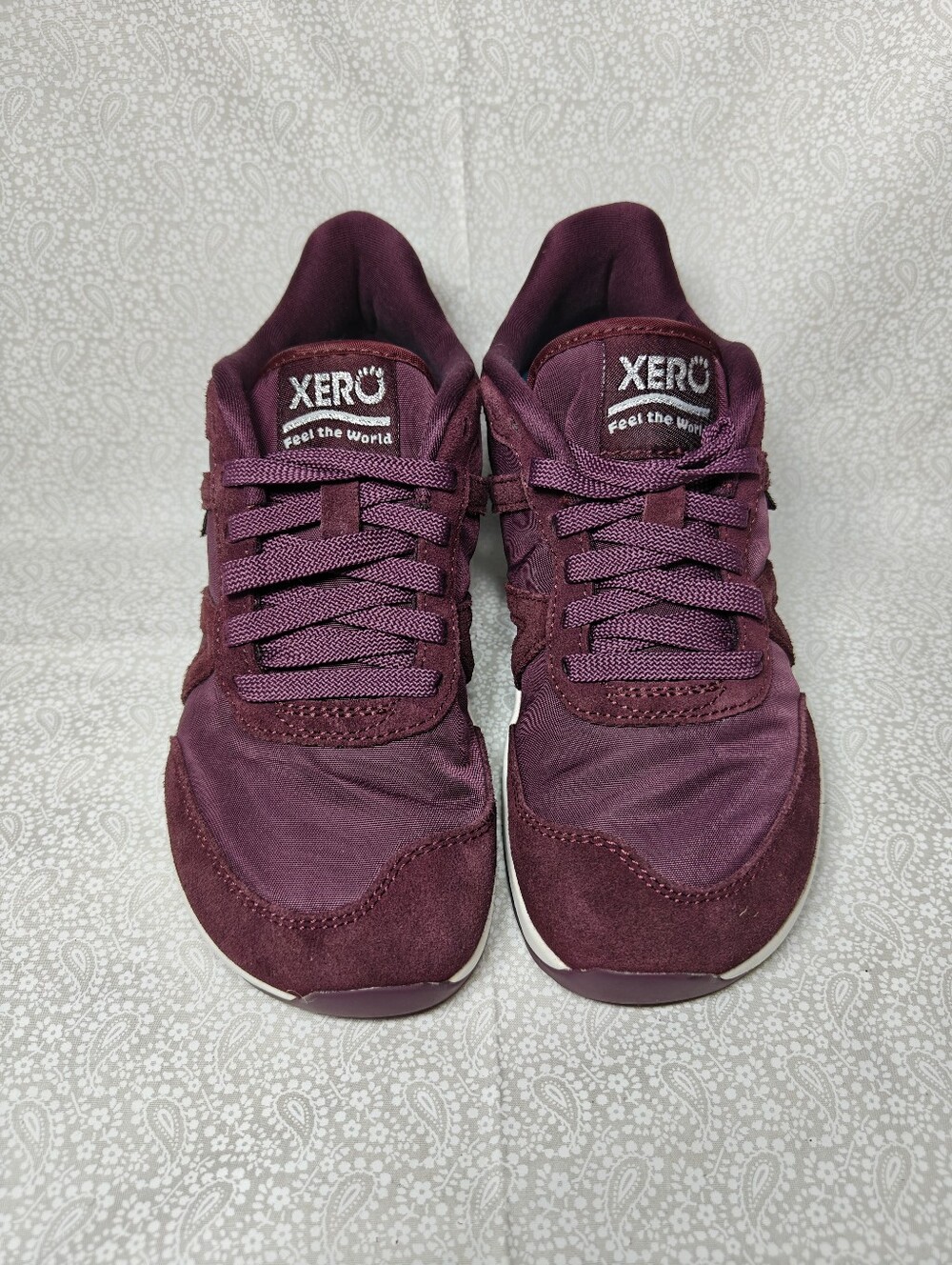 XERO Wynn Minimalist Nylon Athletic Burgundy Sneaker Women's Shoe Sz 5 - Picture 2 of 9